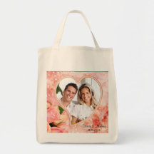 Corazón del pétalo color de rosa - personalizar bolsa