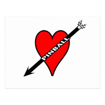 Corazón del pinball tarjetas postales