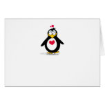 Corazón del pingüino tarjeton
