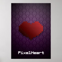 Corazón del pixel elegante posters