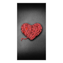 Corazón del rojo de Warrpaed Tarjeta Fotografica Personalizada