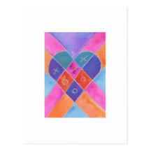 Corazón del vitral tarjetas postales