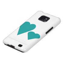 Corazón doble azul del amor samsung galaxy s2 carcasa