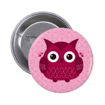 Corazón el búho rosado pin