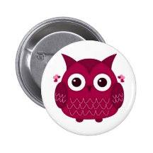 Corazón el búho rosado pin