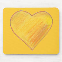Corazón en colores pastel amarillo alfombrilla de raton