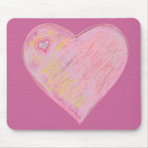 Corazón en colores pastel rosado tapete de ratón