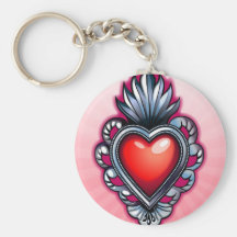 Corazón en cordón llavero