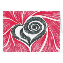 Corazón en un Remolino-en blanco Felicitación