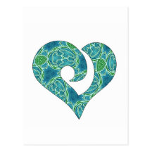 Corazón enganchado estilizado moderno 01 tarjeta postal