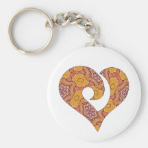 Corazón enganchado estilizado moderno 02 llavero personalizado