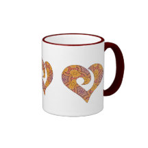 Corazón enganchado estilizado moderno 02 taza