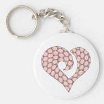 Corazón enganchado estilizado moderno 03 llavero