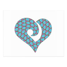 Corazón enganchado estilizado moderno 08 postal