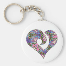 Corazón enganchado estilizado moderno 10 llavero