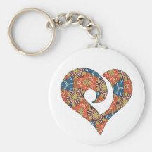 Corazón enganchado estilizado moderno 11 llavero