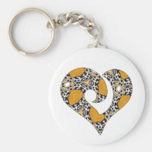 Corazón enganchado estilizado moderno 12 llaveros