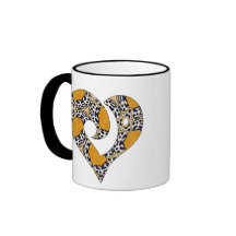 Corazón enganchado estilizado moderno 12 taza
