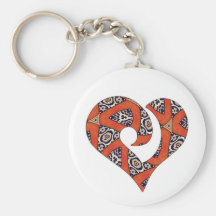 Corazón enganchado estilizado moderno 13 llavero personalizado