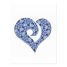 Corazón enganchado estilizado moderno 20 tarjetas postales