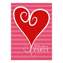 Corazón enrrollado de la invitación del fiesta de 
