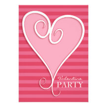 Corazón enrrollado de la invitación del fiesta de 