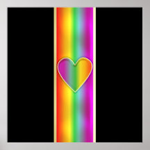 Corazón formal del arco iris posters
