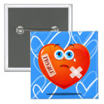 Corazón frágil, botón pin