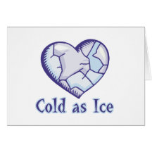 corazón frío del hielo tarjeton