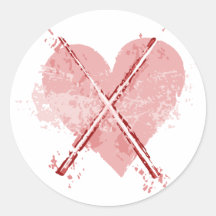 Corazón golpeado pegatinas  
