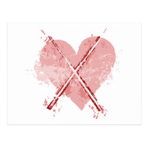 Corazón golpeado tarjetas postales