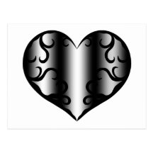 Corazón gótico elegante bonito tarjeta postal