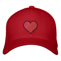 Corazón grande gorra bordada