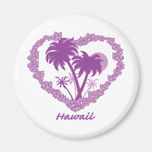 Corazón hawaiano de la palmera iman de frigorífico