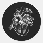 Corazón humano pegatinas redondas