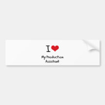 Corazón I mi ayudante de la producción Etiqueta De Parachoque