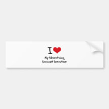 Corazón I mi ejecutivo de cuenta de publicidad Pegatina De Parachoque