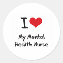 Corazón I mi enfermera de salud mental Etiquetas Redondas
