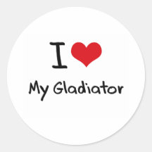 Corazón I mi gladiador Etiquetas Redondas