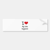 Corazón I mi ingeniero del sitio Etiqueta De Parachoque