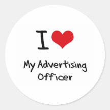 Corazón I mi oficial de la publicidad Pegatinas Redondas