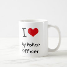 Corazón I mi oficial de policía Tazas