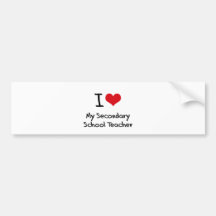 Corazón I mi profesor de escuela secundario Pegatina De Parachoque