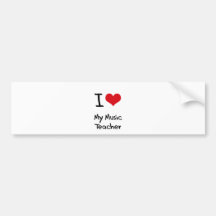 Corazón I mi profesor de música Etiqueta De Parachoque