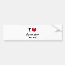 Corazón I mi profesor remediador Etiqueta De Parachoque