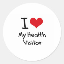 Corazón I mi visitante de la salud Pegatina Redonda