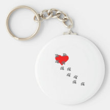 Corazón (impresiones de la pata) llaveros personalizados