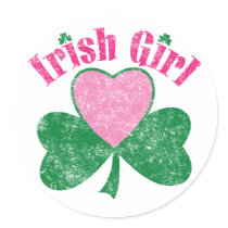Corazón irlandés del chica pegatinas