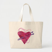 corazón kniting bolsa de mano
