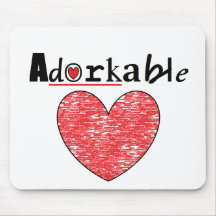 Corazón lindo de Adorkable Alfombrillas De Raton